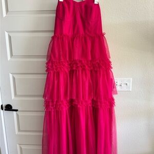 Elegant Pink Tiered Gown
